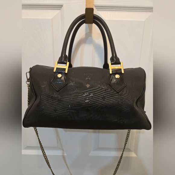 MCM BLACK NYLON BOSTON BAG-AUTHENTIC - Picture 2 of 16